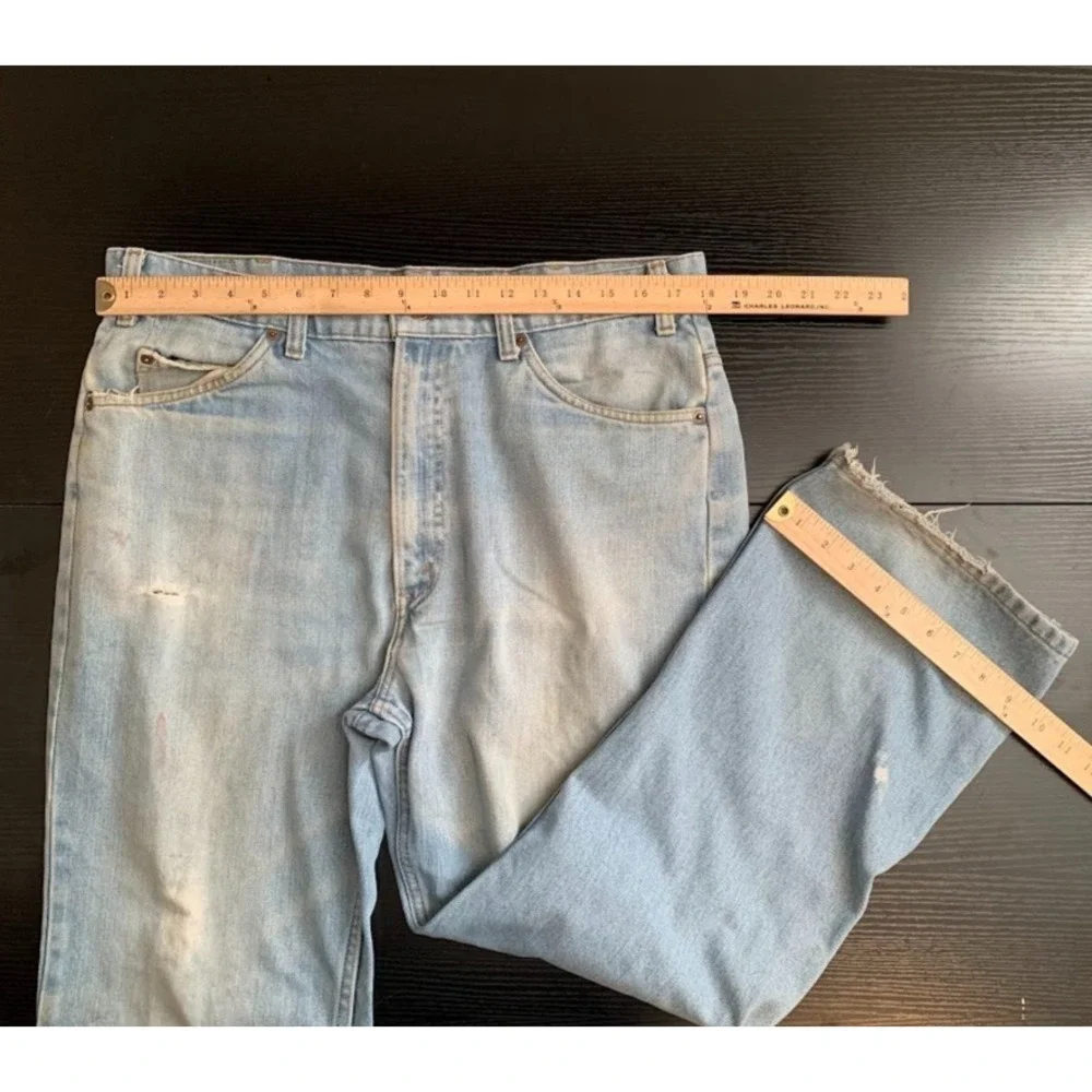 Vintage Levi's 517 Orange Tab Bootcut Distressed Denim Jeans Men's‎ 38
